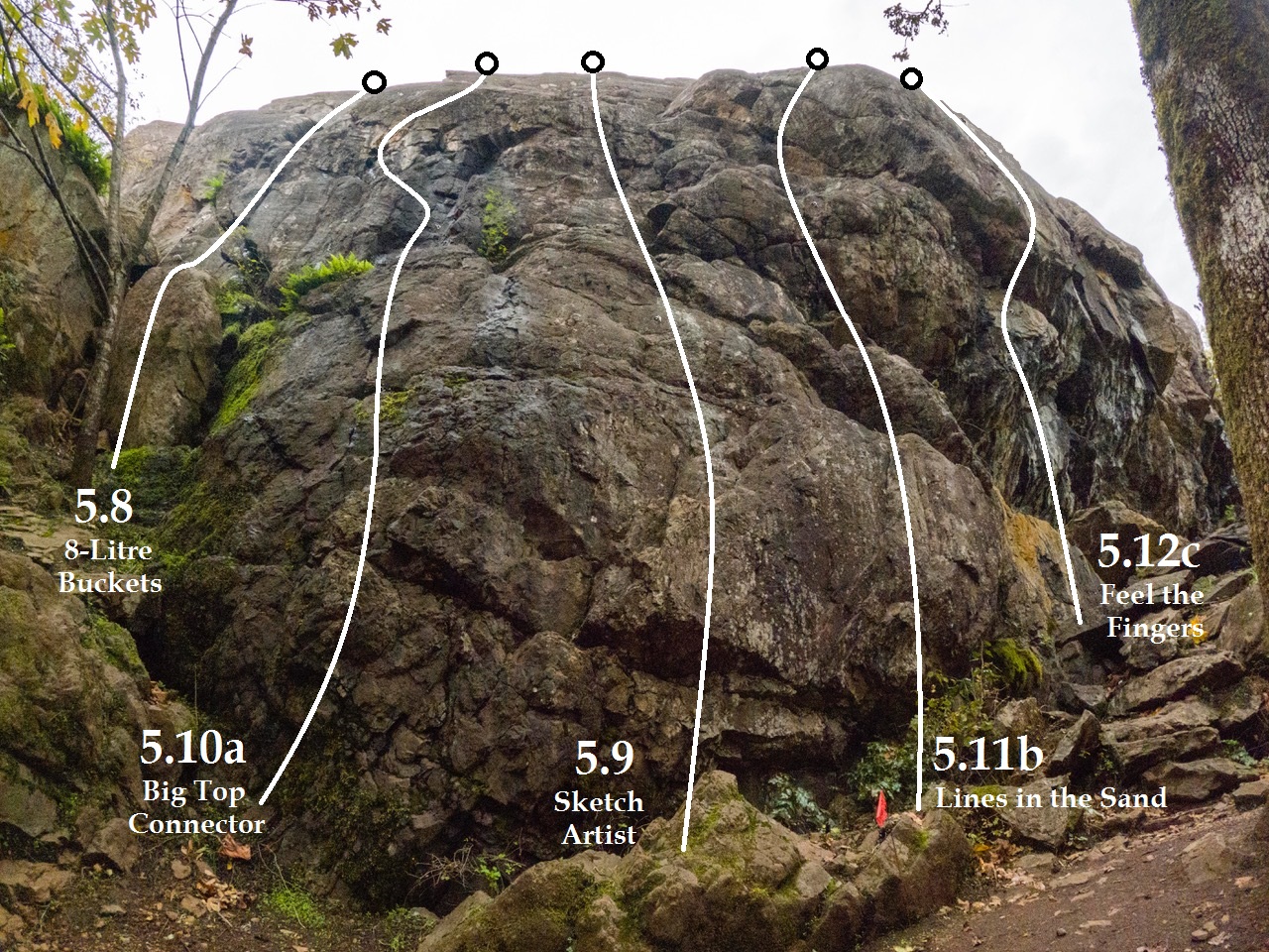 Camas Wall Left - Courtesy of Allen Agopsowicz Photographer (Vancouver Island South Climbers' Guide)