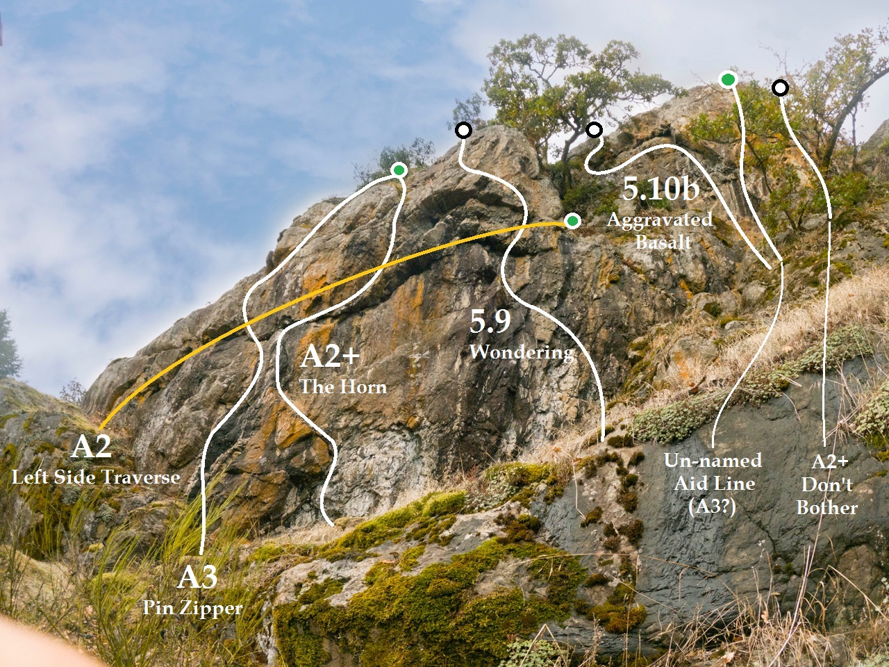 Ochre Wall - Courtesy of Allen Agopsowicz Photographer (Vancouver Island South Climbers' Guide)