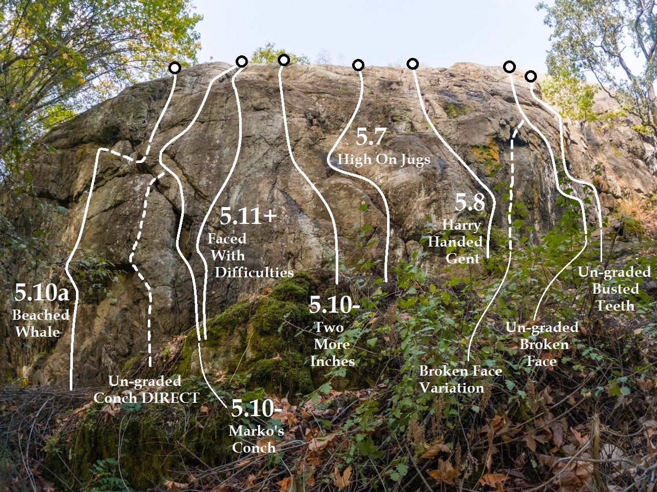 Umbrage Wall Right - Courtesy of Allen Agopsowicz Photographer (Vancouver Island South Climbers' Guide)